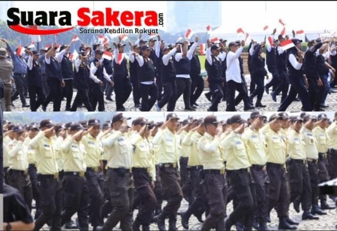 
					Satpam dan Potmas Ikut Ambil Bagian dalam Devile Hari Bhayangkara ke-79 di Monas